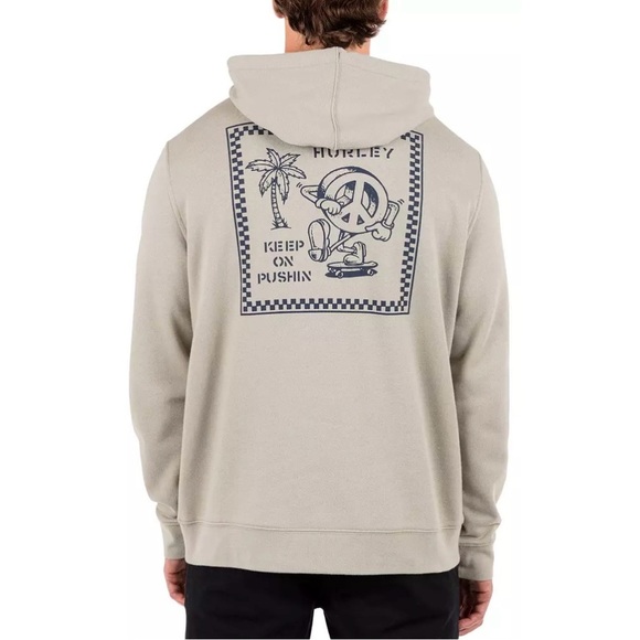 Hurley Men’s Pushin’ Po Hoodie – Sandstorm Size Large NWT Streetwear Surf Skate - Picture 1 of 6
